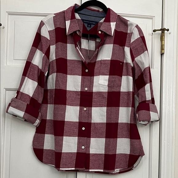 Tommy Hilfiger Tops - Tommy Hilfiger Red and White Plaid Shirt